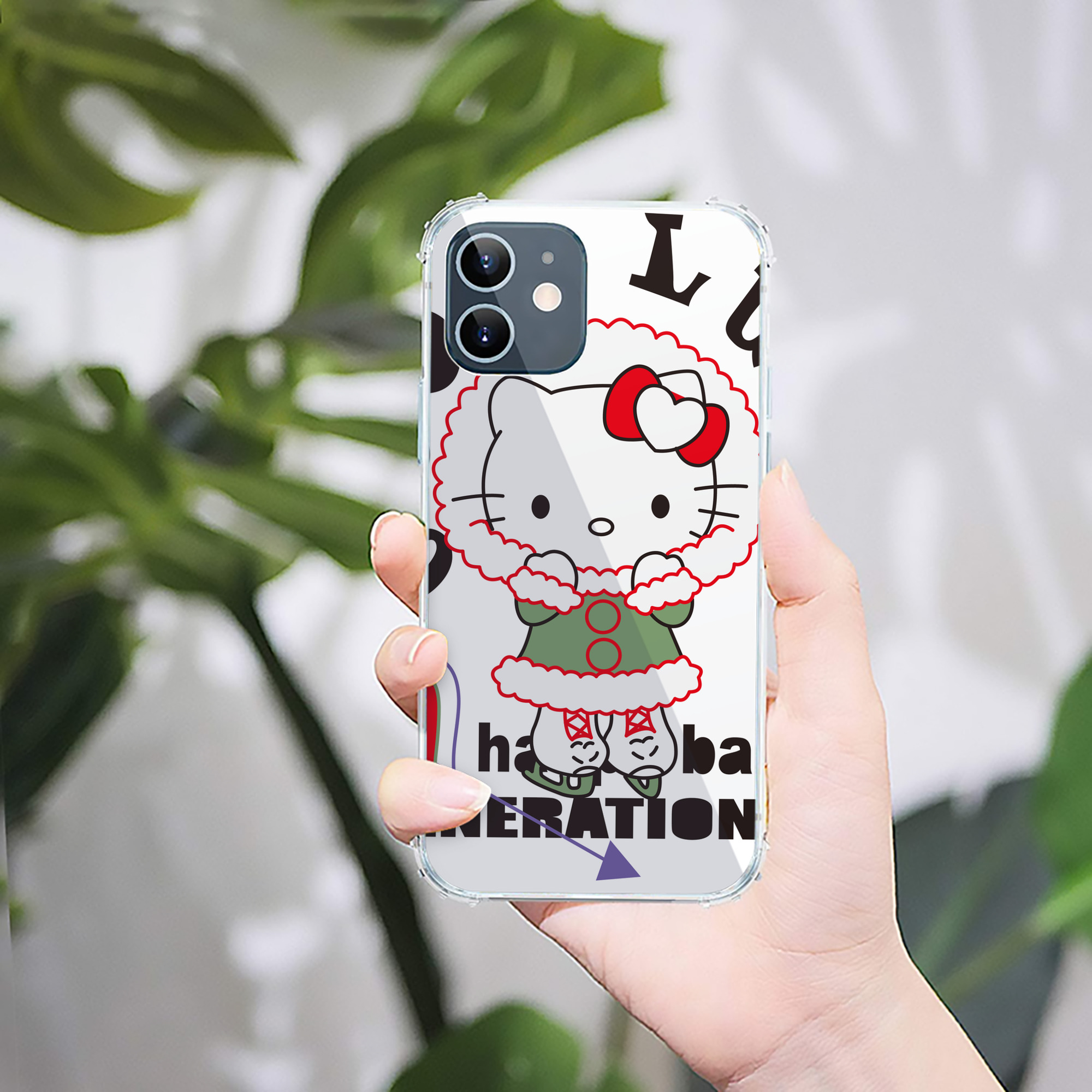 （画像用） Hello Kitty ハローキティ 【iPhone 12シリーズ対応】透明スマホケース（クリアソフトケース）